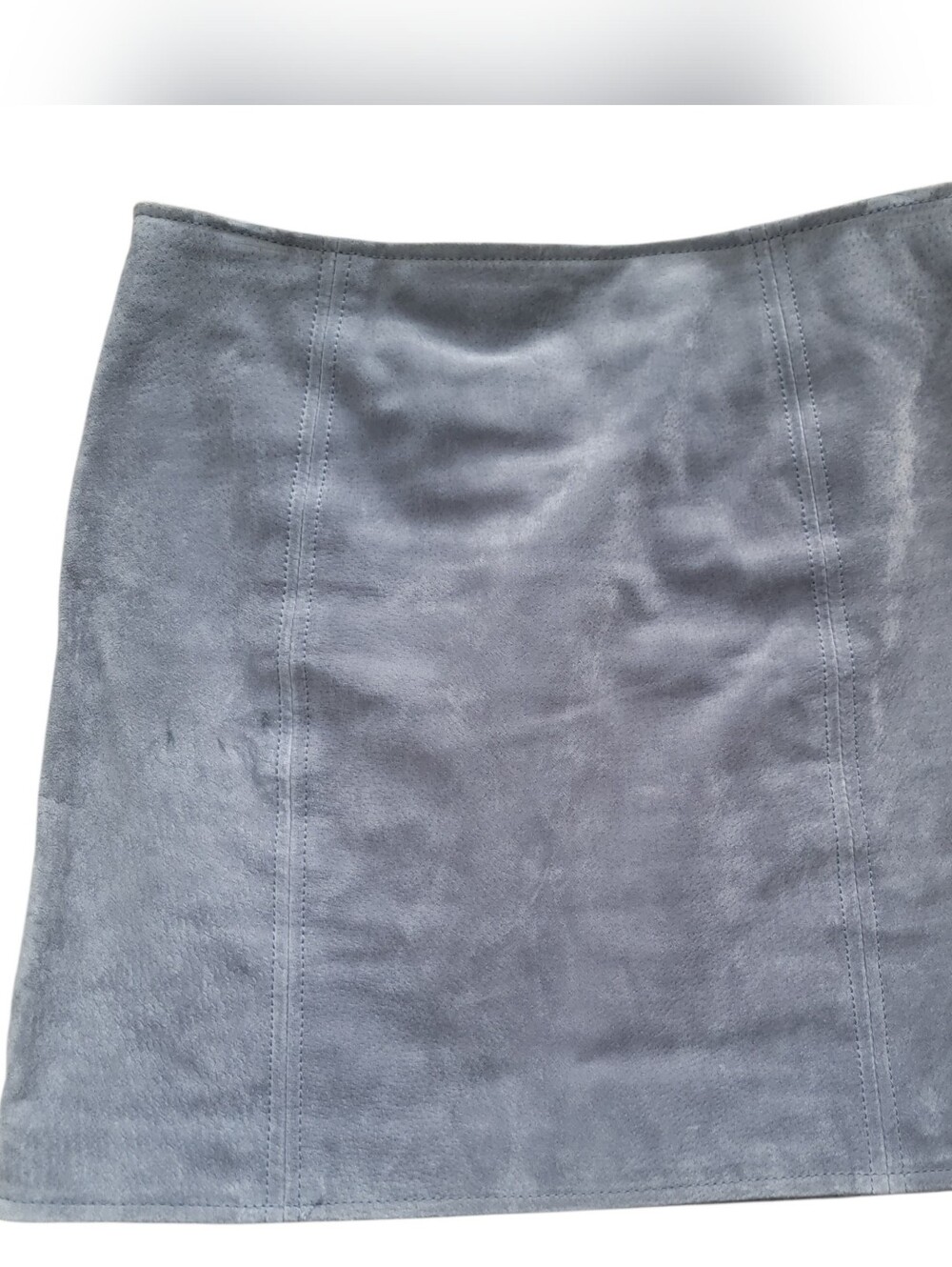 BLANKNYC Women's French Gray Suede Mini Silver Back Zip Skirt Size 26 Small